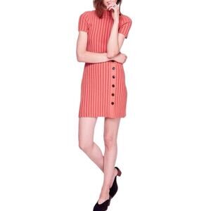 Lottie Ribbed Dress by Free People in Coral XS